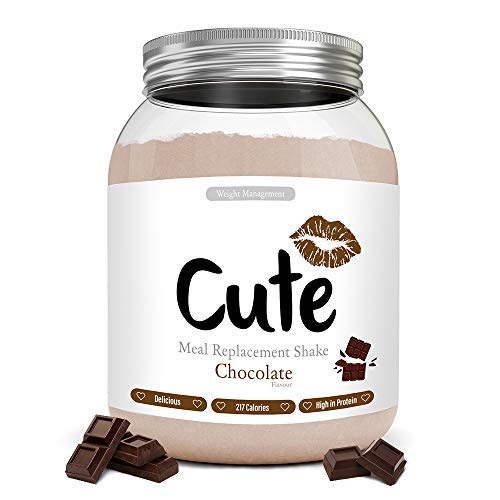 Cute Nutrition Batido Sustitutivo de Comida Sabor Chocolate para el Control de la Pérdida de Peso en Polvo Bebida Dietética para Mujer Bote de 500 g