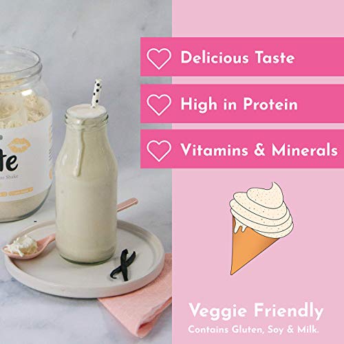 Cute Nutrition Batido Sustitutivo de Comida Sabor Vainilla para el Control de la Pérdida de Peso en Polvo Bebida Dietética Para Mujer Bote de 500g