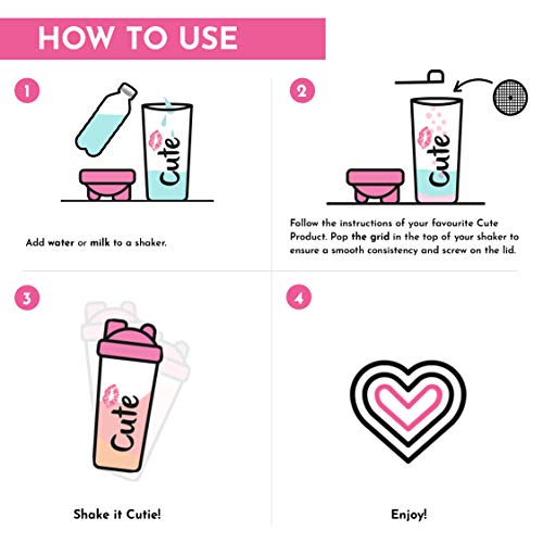 Cute Nutrition Shaker coctelera negra para mujer 700ml Duradero de alta calidad y sin BPA Cute Nutrition Shaker coctelera negra para mujer 700ml Duradero de alta calidad y sin BPA