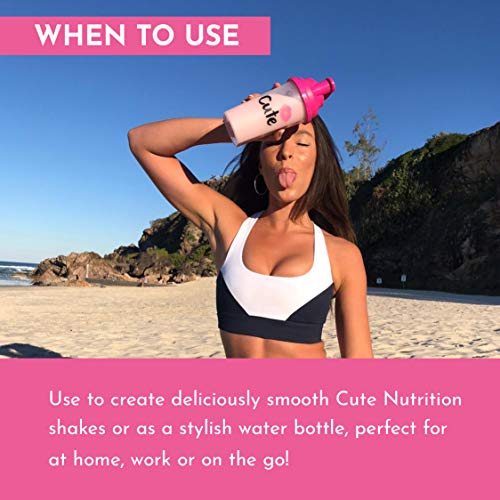 Cute Nutrition Shaker coctelera rosa para mujer 700ml Duradero de alta calidad y sin BPA Cute Nutrition Shaker coctelera rosa para mujer 700ml Duradero de alta calidad y sin BPA