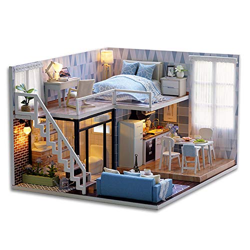 CUTEBEE Miniatura de la casa de muñecas con Muebles, Equipo de casa de muñecas de Madera DIY, más Resistente al Polvo y el Movimiento de música CUTEBEE Miniatura de la casa de muñecas con Muebles, Equipo de casa de muñecas de Madera DIY, más Resistente al Polvo y el Movimiento de música