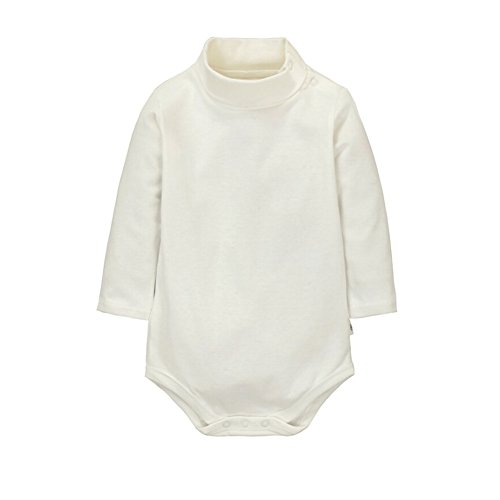 CuteOn 2 paquetes Unisexo Bebé Rompers - Cuello polo Manga Larga - 100% Algodón - Infantil Body Mono Azul real + Beige 24 Meses