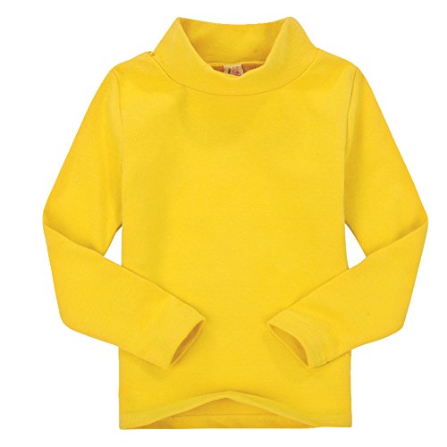 CuteOn Niños para niños | Cuello Alto | De Manga Larga | algodón | De Camisetas, Tops, tee Shirt Amarillo 3 Años