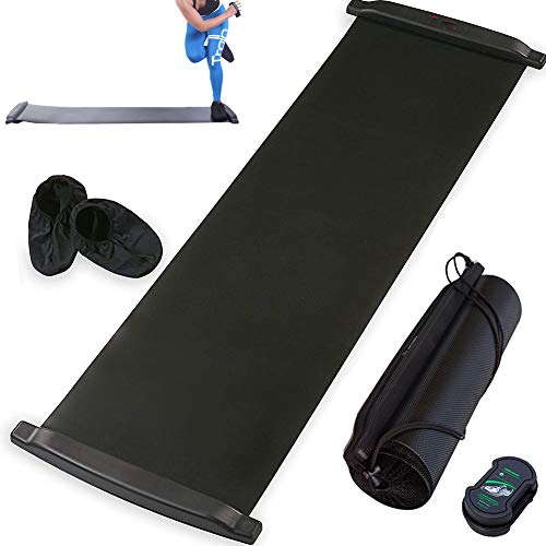 CUTEY Slide Board Tabla De Deslizamiento Patinaje De Velocidad, Hockey, Hockey sobre Hielo, Equipo De Entrenamiento Completo, Entrenamiento Físico Y Terapia,Negro,2.3M/7.5FT