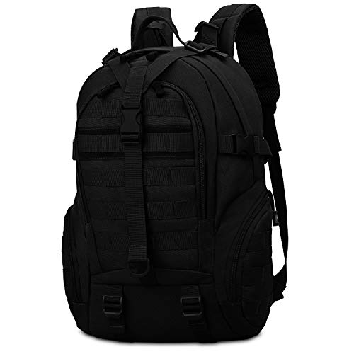 CX&LL 35L Mochila Táctica Impermeable Mochila Senderismo Molle Mochila Macuto Militar para Excursiòn Montañismo Ciclismo Escalada al Aire Libre Deporte Trekking (Negro)