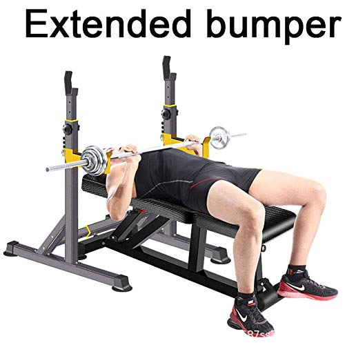 CYC Press de banca Ajustable Barra con Barra Rack Barra con Barra Multifuncional Levantamiento de Pesas Marco de la Cama Bicicleta de Ejercicio Fitness,Negro