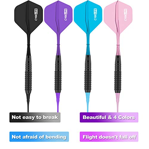 CyeeLife Dardos de Plastico 16 Gramos,Nuevo estilo 4 colores CyeeLife Ejes,dianas electronicas dardos CyeeLife Dardos de Plastico 16 Gramos,Nuevo estilo 4 colores CyeeLife Ejes,dianas electronicas dardos