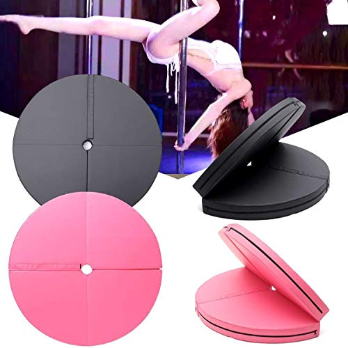 CYSHAKE 120 * 5-10 cm Pole Plegable PROTECCIÓN DE PUBLIMA Mat Redondo DE Yoga Mat Interior GIMNY Equipo DE Fitness (Color : Pink)