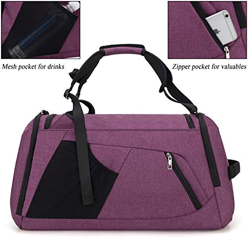 CySILI Bolsa de Deporte con Compartimento para Zapatos y Bolsillo Mojado, Bolsa de Gimnasio Impermeable para Hombres y Mujeres, Viaje Duradero con Cerradura de combinación