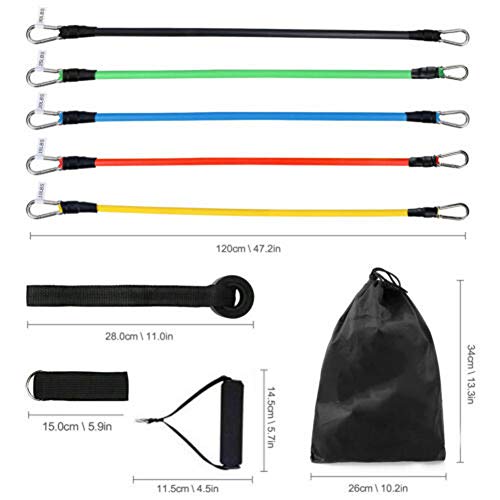 cz hezhu eu Bandas Resistencia Ejercicios Yoga 11Pcs Set Tubos de Entrenamiento físico