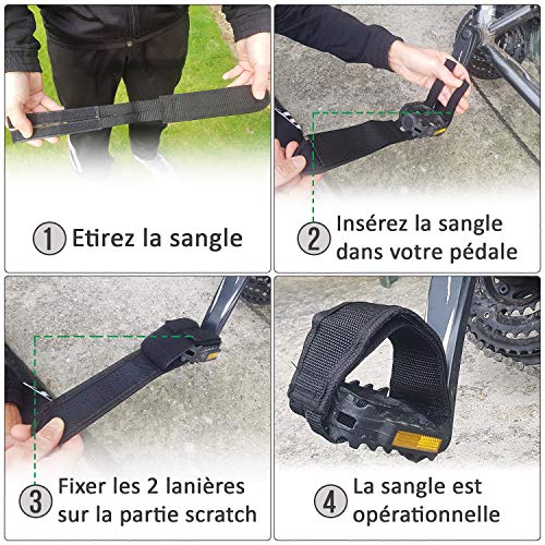 CZ STORE- correa para pedal de bicicleta|Juego de 2 unidades|✮✮Garantía de Por Vida✮✮-Belt-Pedal correa de nylon para bicicleta-- Fixie/VTT/VTC/BMX/Bicicleta- Sujección bicicleta de color Negro CZ STORE- correa para pedal de bicicleta|Juego de 2 unidades|✮✮Garantía de Por Vida✮✮-Belt-Pedal correa de nylon para bicicleta-- Fixie/VTT/VTC/BMX/Bicicleta- Sujección bicicleta de color Negro