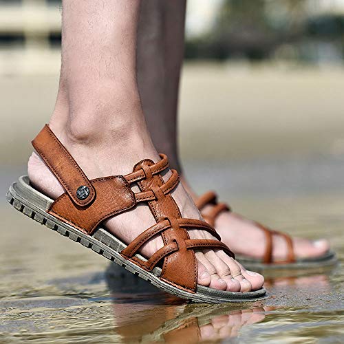 Czcrw Nuevos Hombres Ocasionales Sandalias Suaves Hombres cómodos Verano Sandalias de Cuero Hombres Romano Verano Sandalias de Playa al Aire Libre Tamaño Grande 38-44 Czcrw Nuevos Hombres Ocasionales Sandalias Suaves Hombres cómodos Verano Sandalias de Cuero Hombres Romano Verano Sandalias de Playa al Aire Libre Tamaño Grande 38-44