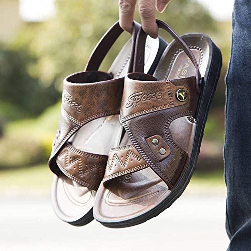 Czcrw Sandalias de los Hombres de Cuero Antideslizante Sandalias de Cuero de Moda Zapatos de Verano for Hombre Sandalia de Playa Romana Recreación al Aire Libre Zapatillas Cómodo Czcrw Sandalias de los Hombres de Cuero Antideslizante Sandalias de Cuero de Moda Zapatos de Verano for Hombre Sandalia de Playa Romana Recreación al Aire Libre Zapatillas Cómodo