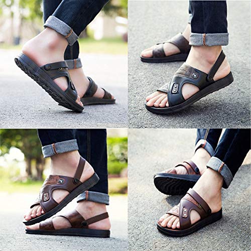 Czcrw Sandalias de los Hombres de Cuero Antideslizante Sandalias de Cuero de Moda Zapatos de Verano for Hombre Sandalia de Playa Romana Recreación al Aire Libre Zapatillas Cómodo Czcrw Sandalias de los Hombres de Cuero Antideslizante Sandalias de Cuero de Moda Zapatos de Verano for Hombre Sandalia de Playa Romana Recreación al Aire Libre Zapatillas Cómodo