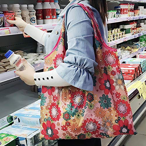 Czemo Bolsas de Compras Plegable Bolsa de Tela para Compras Bolsas de Supermercado Reutilizables, 4 Piezas