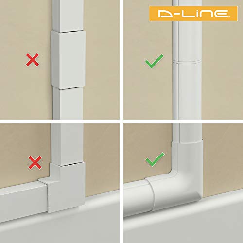 D-Line 3015KIT001 Multipack de Canaleta para Cableado, Blanco, 30x15mm (Mini), Set de 4 Piezas