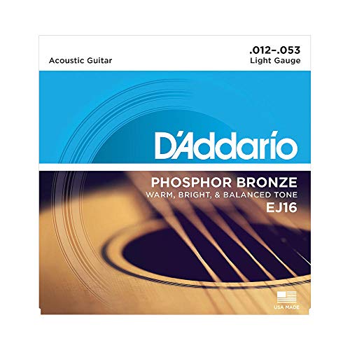 D'Addario EJ16 - Juego de Cuerdas para Guitarra Acústica de Fósforo/Bronce, 012' - 053, Naranja