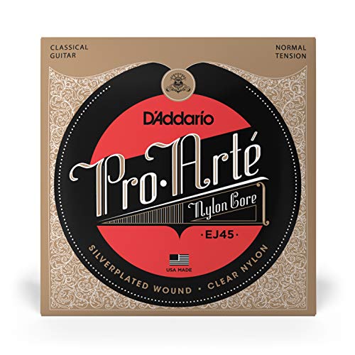 D'Addario EJ45 - Juego de Cuerdas para Guitarra Clásica de Nylon (Tensión Normal), Transparente