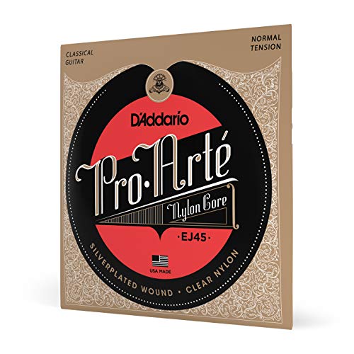 D'Addario EJ45 - Juego de Cuerdas para Guitarra Clásica de Nylon (Tensión Normal), Transparente