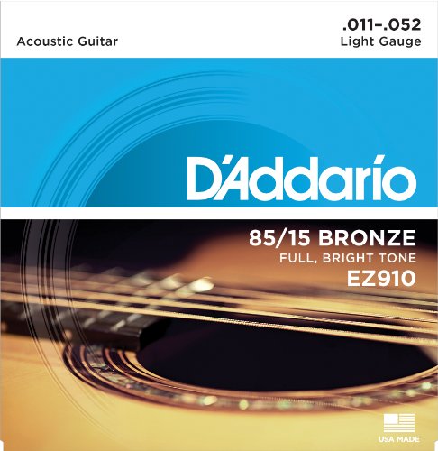 D'Addario EZ910 Juego de cuerdas para guitarra acústica de bronce, 011' - 052' D'Addario EZ910 Juego de cuerdas para guitarra acústica de bronce, 011' - 052'