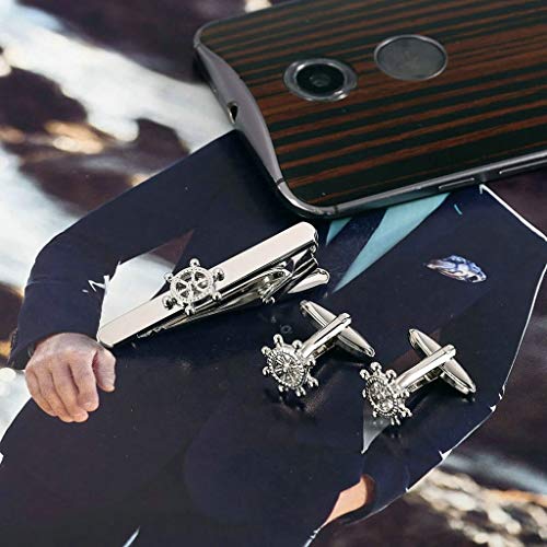 Daesar Gemelos Camisa 1 Par Gemelos Hombre Gemelos Acero Inoxidable Corbata Gemelos Camisa Alianzas de Boda Set Plata Especial Barco Timón Rueda Daesar Gemelos Camisa 1 Par Gemelos Hombre Gemelos Acero Inoxidable Corbata Gemelos Camisa Alianzas de Boda Set Plata Especial Barco Timón Rueda