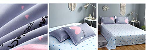 Daesar Juego de Cama de 4 Piezas,Fundas Cama Nordico Patrón de Corazones Gris Azul Edredón 180x220, Sábana 230x230