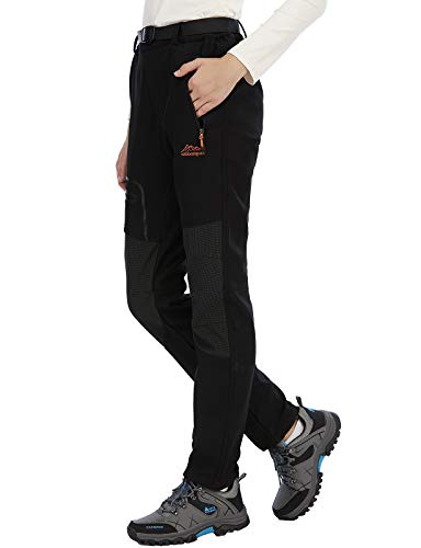 DAFENP Pantalones Trekking Mujer Impermeable Pantalones de Escalada Senderismo Alpinismo Invierno Polar Forrado Aire Libre KZ1662W-Black1-M DAFENP Pantalones Trekking Mujer Impermeable Pantalones de Escalada Senderismo Alpinismo Invierno Polar Forrado Aire Libre KZ1662W-Black1-M