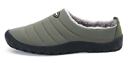 DAFENP Zapatillas de Casa para Hombre/Mujer Zapatillas Fluff Antideslizantes Invierno Cálido Confortables Casa Interior/al Aire Libre XZ322-grey-EU36