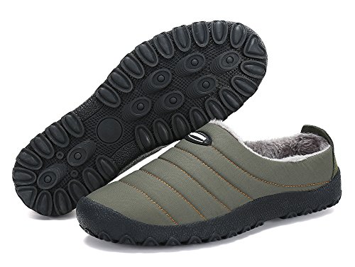DAFENP Zapatillas de Casa para Hombre/Mujer Zapatillas Fluff Antideslizantes Invierno Cálido Confortables Casa Interior/al Aire Libre XZ322-grey-EU36