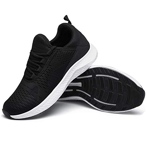 DAFENP Zapatillas Running de Deportivas para Hombre Mujer Gimnasio Sneakers Comodos Deportes Calzado Ligero Transpirable XZ275-halfblack-EU46