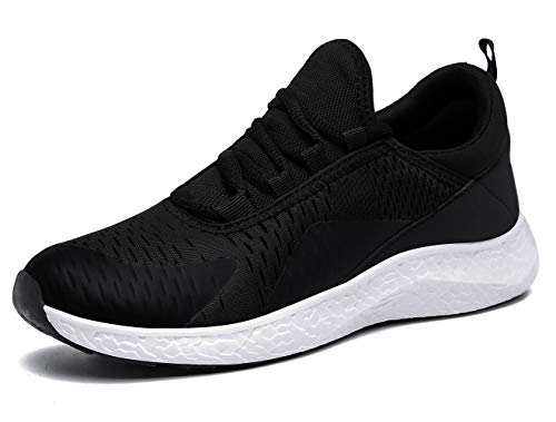 DAFENP Zapatillas Running de Deportivas para Hombre Mujer Gimnasio Sneakers Comodos Deportes Calzado Ligero Transpirable XZ275-halfblack-EU46