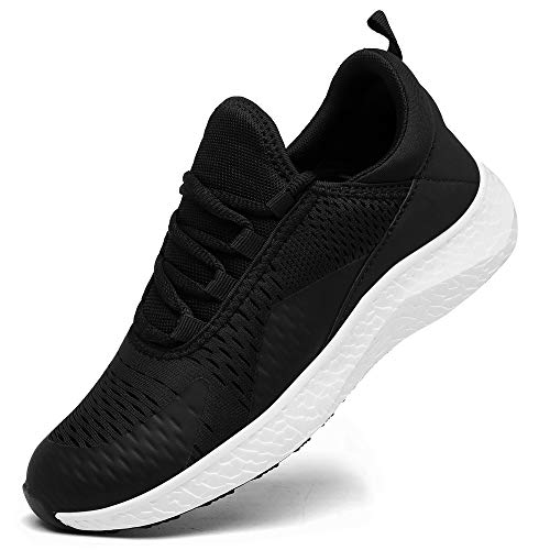 DAFENP Zapatillas Running de Deportivas para Hombre Mujer Gimnasio Sneakers Comodos Deportes Calzado Ligero Transpirable XZ275-halfblack-EU46