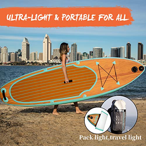 DAMA - Tabla de surf de remo inflable, textil de punto y PVC, tabla de viaje, tabla de yoga, aleta, bomba manual, correa, para jóvenes y principiantes DAMA - Tabla de surf de remo inflable, textil de punto y PVC, tabla de viaje, tabla de yoga, aleta, bomba manual, correa, para jóvenes y principiantes