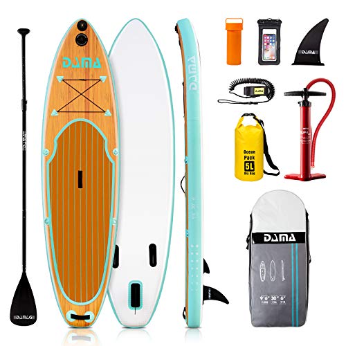 DAMA - Tabla de surf de remo inflable, textil de punto y PVC, tabla de viaje, tabla de yoga, aleta, bomba manual, correa, para jóvenes y principiantes DAMA - Tabla de surf de remo inflable, textil de punto y PVC, tabla de viaje, tabla de yoga, aleta, bomba manual, correa, para jóvenes y principiantes