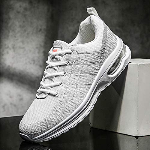 Damyuan Zapatos Correr para Hombres Casual Running Tenis Sneakers Deportivas Gimnasio Gym Trail Fitness Sport Zapatillas Transpirables Plataforma Trekking Calzado Blanco 41 EU