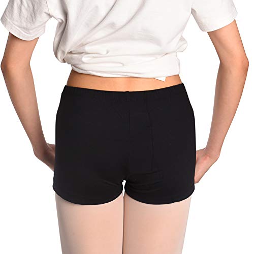 DANCEYOU Flexible Pantalones Cortos de Danza Shorts de Yoga Ballet pantalón de Deportes Deporte para Niñas y Mujer Negro L