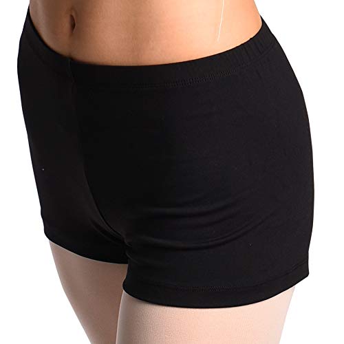 DANCEYOU Flexible Pantalones Cortos de Danza Shorts de Yoga Ballet pantalón de Deportes Deporte para Niñas y Mujer Negro L