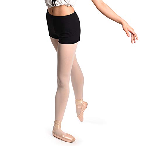 DANCEYOU Flexible Pantalones Cortos de Danza Shorts de Yoga Ballet pantalón de Deportes Deporte para Niñas y Mujer Negro L