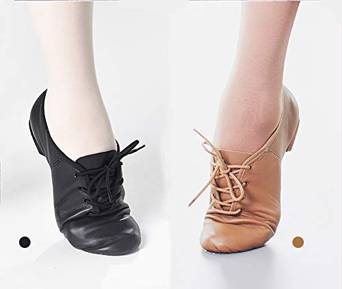 DANCEYOU Zapatos de Baile de Jazz con Cordones Zapatos de Danza Modern Suela Cuero para Niños y Adultos 34.5/35 EU DANCEYOU Zapatos de Baile de Jazz con Cordones Zapatos de Danza Modern Suela Cuero para Niños y Adultos 34.5/35 EU