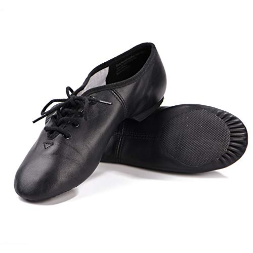 DANCEYOU Zapatos de Baile de Jazz con Cordones Zapatos de Danza Modern Suela Cuero para Niños y Adultos 34.5/35 EU