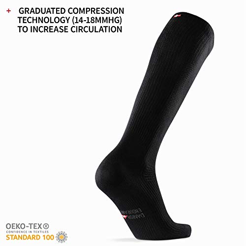 DANISH ENDURANCE Calcetines de Compresión de Algodón Orgánico Pack de 1 (Negro, EU 39-42,)