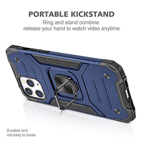 DASFOND Diseñado para iPhone 12 / iPhone 12 Pro Funda, Funda Protectora para teléfono de Grado Militar con Soporte Mejorado [Soporte magnético] para iPhone 12 de 6,1 Pulgadas, Azul