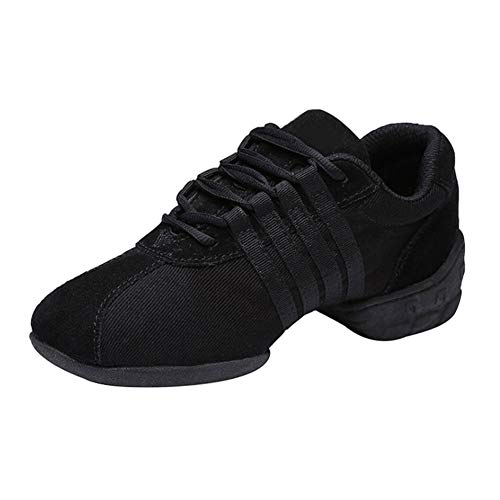 Daytwork Salón de Baile Jazz Zapatos de Baile - Mujer Suela Partida Malla Cordones Zapatillas de Deporte Chica Ropa de Baile Práctica Enseñanza (Zapatos es más pequeño)