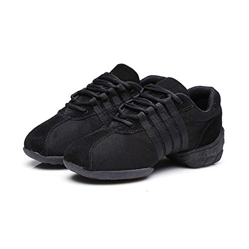 Daytwork Salón de Baile Jazz Zapatos de Baile - Mujer Suela Partida Malla Cordones Zapatillas de Deporte Chica Ropa de Baile Práctica Enseñanza (Zapatos es más pequeño)