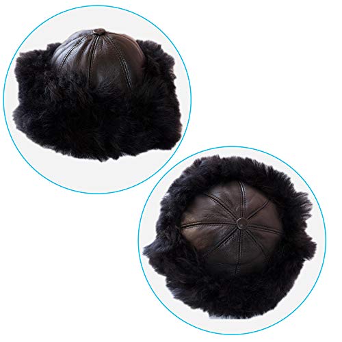Dazoriginal Ushanka Mujer Piel Gorro Ruso Invierno Boina Cuero Sombrero Punto Dazoriginal Ushanka Mujer Piel Gorro Ruso Invierno Boina Cuero Sombrero Punto