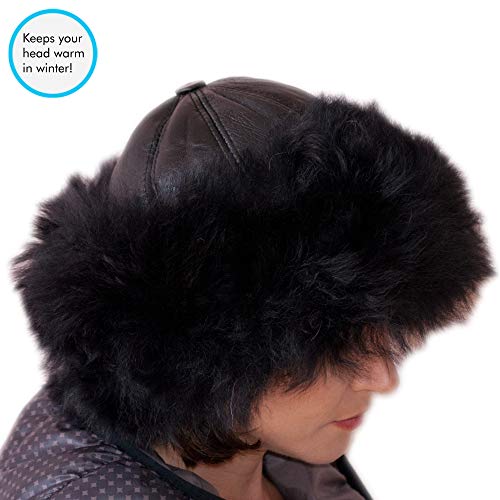 Dazoriginal Ushanka Mujer Piel Gorro Ruso Invierno Boina Cuero Sombrero Punto