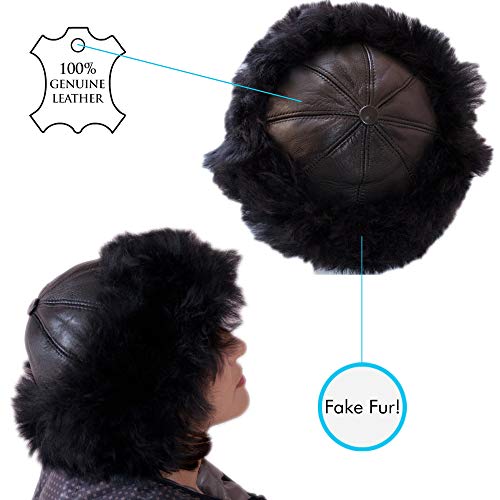 Dazoriginal Ushanka Mujer Piel Gorro Ruso Invierno Boina Cuero Sombrero Punto Dazoriginal Ushanka Mujer Piel Gorro Ruso Invierno Boina Cuero Sombrero Punto