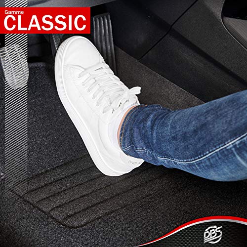 DBS Alfombrillas de Coche - A Medida - Alfombrillas para Coche - 3 uds. - Antideslizante - Moqueta en Negro 900 g/m² - Aspecto Terciopelo - Modelo Star - 1763211