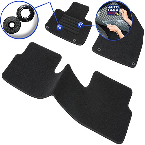 DBS Alfombrillas de Coche - A Medida - Alfombrillas para Coche - 3 uds. - Antideslizante - Moqueta en Negro 900 g/m² - Aspecto Terciopelo - Modelo Star - 1763699