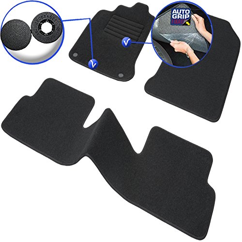 DBS Alfombrillas de Coche - A Medida - Alfombrillas para Coche - 3 uds. - Antideslizante - Moqueta en Negro 900 g/m² - Aspecto Terciopelo - Modelo Star - 1763619